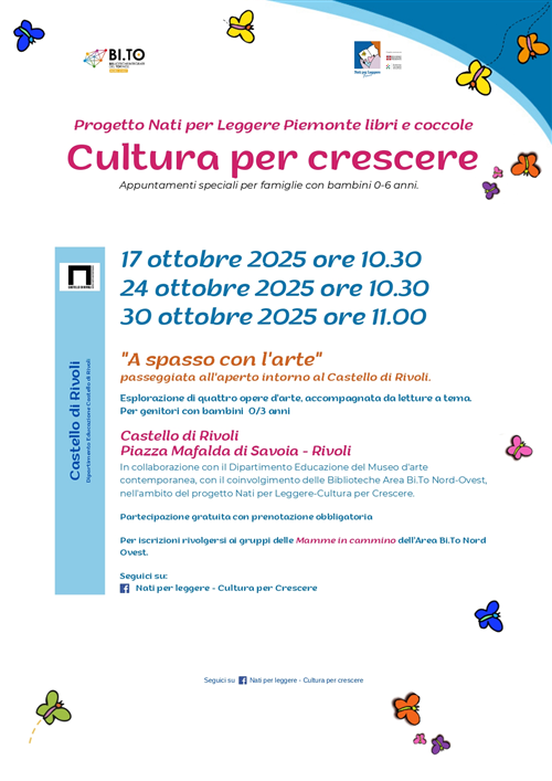 "A spasso con l'arte" al Castello di Rivoli.
Progetto Nati per Leggere Cultura per crescere